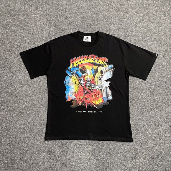 Warren Lotas Basketball Themed Black T Shirt Hellrazors Short Sleeve